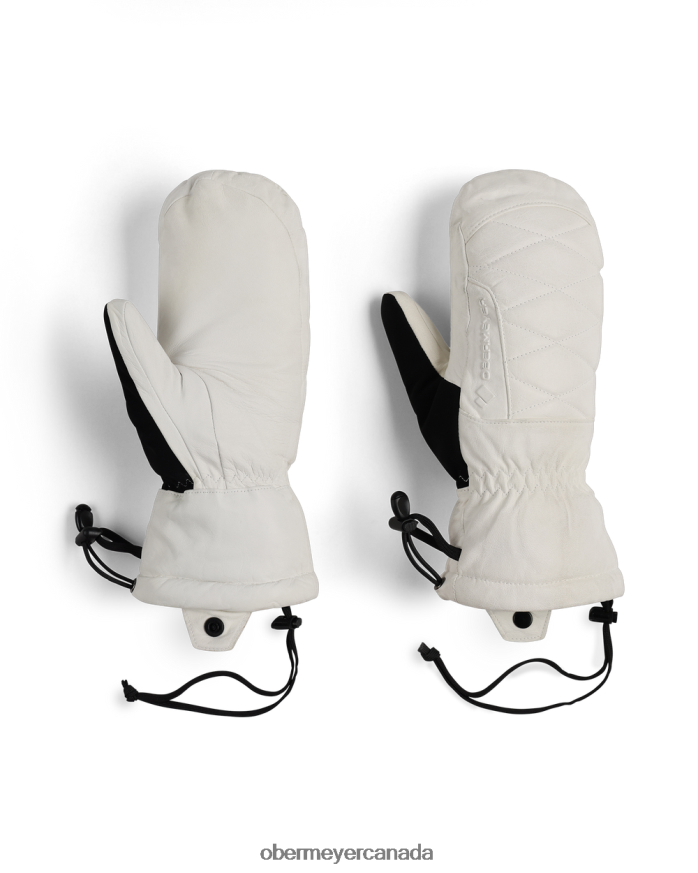 Obermeyer Women Leather Down Mitten PT4J78 Accessory White