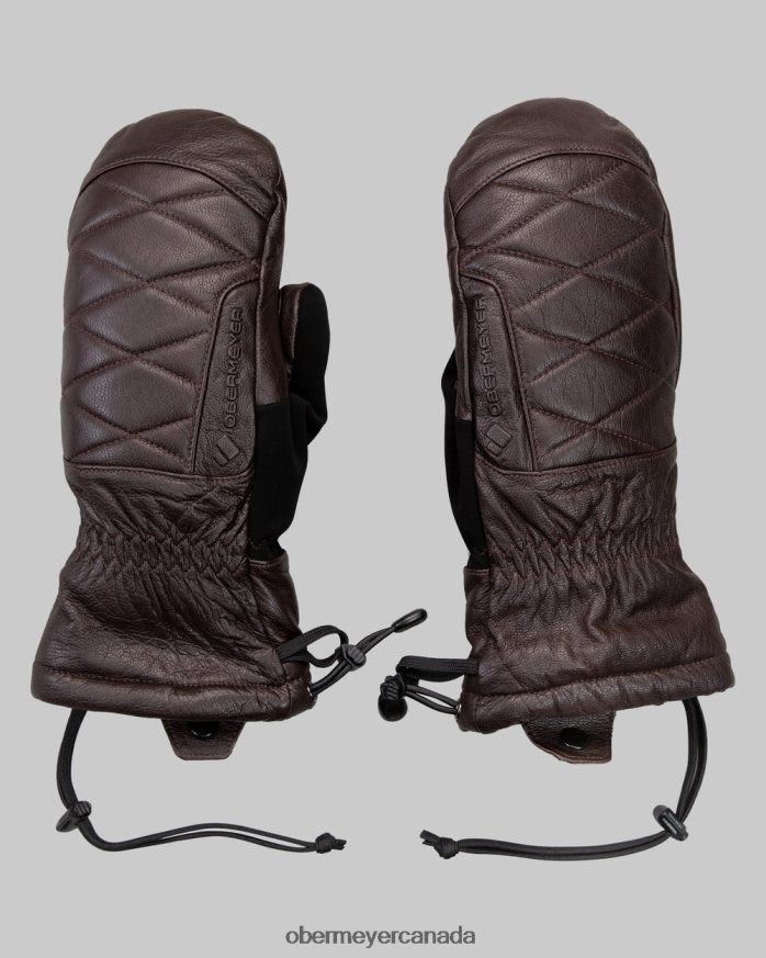 Obermeyer Women Leather Down Mitten PT4J79 Accessory Espresso