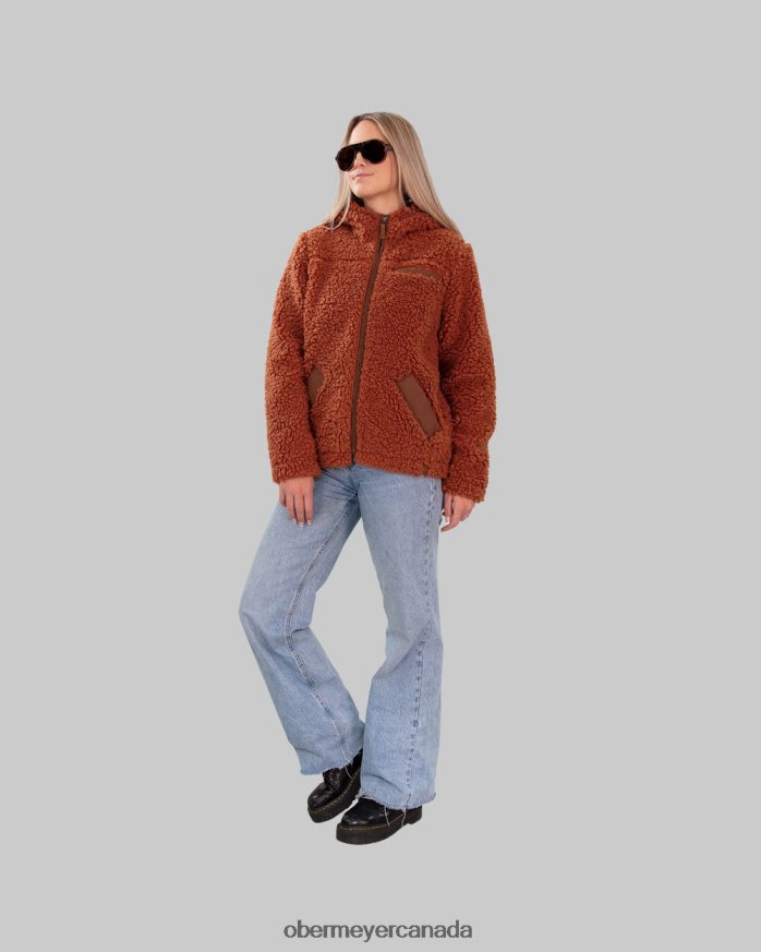 Obermeyer Women Amelia Sherpa Jacket PT4J303 Clothing Terracotta