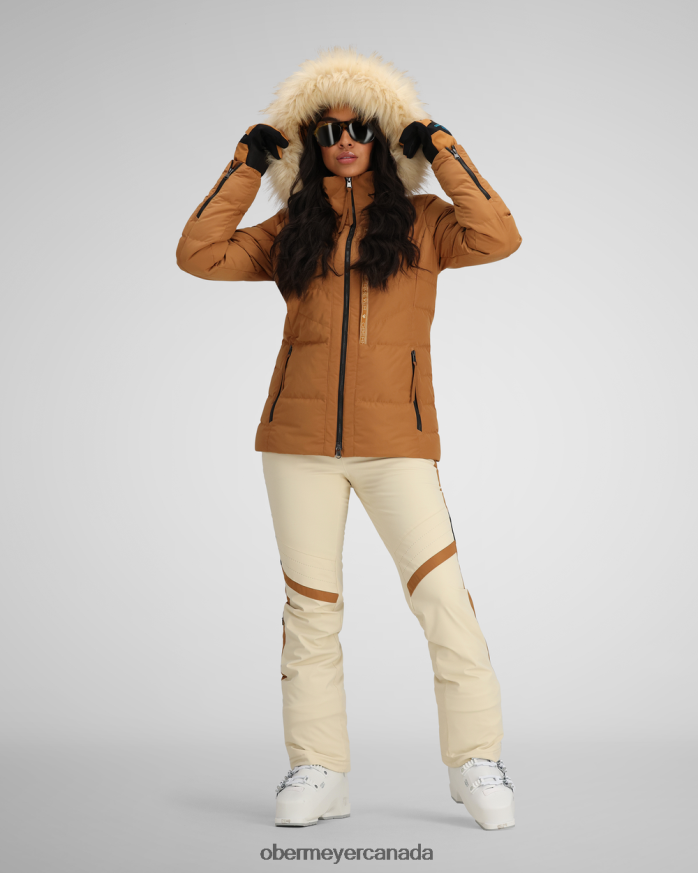 Obermeyer Women Circe Down Jacket PT4J6 Clothing Brown Sugar