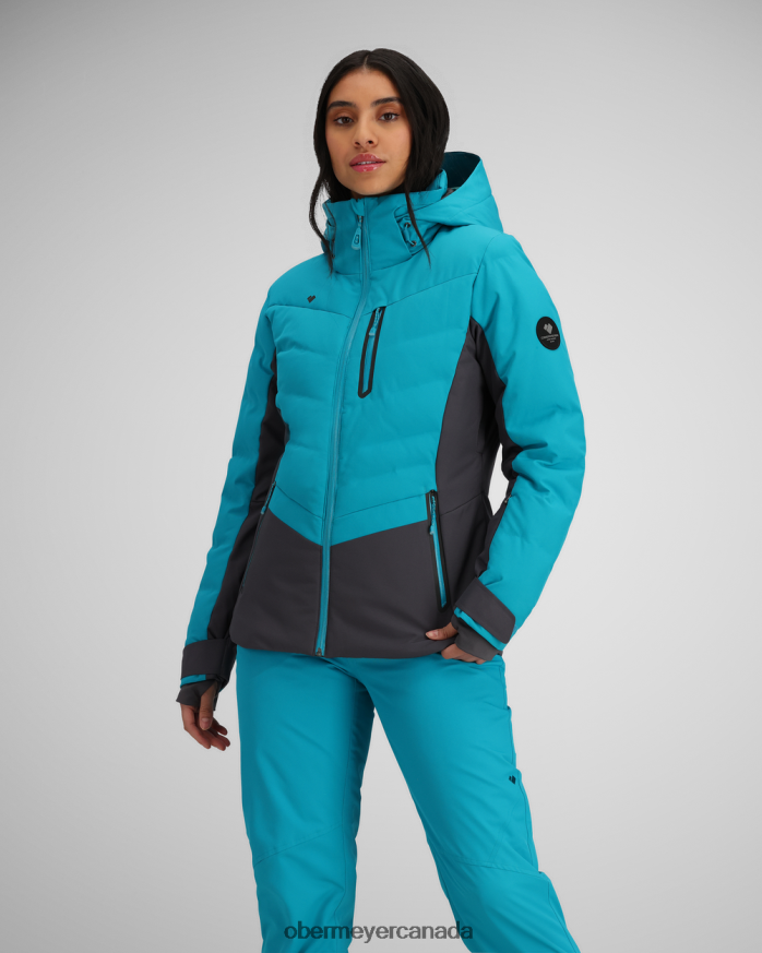 Obermeyer Women Cosima Down Jacket PT4J11 Clothing Teal Me