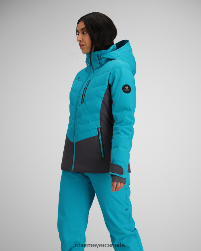 Obermeyer Women Cosima Down Jacket PT4J11 Clothing Teal Me