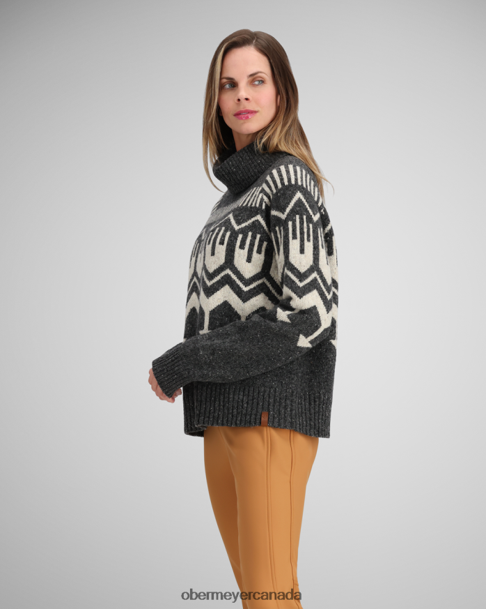 Obermeyer Women Willow Turtleneck Sweater PT4J266 Clothing Basalt